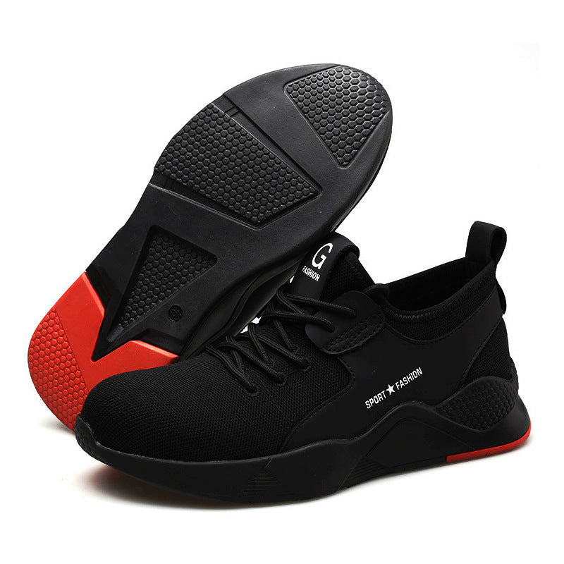 Flyweave Air Cushion Labor Insurance Shoes Men's Anti-Smash Anti-Puncture