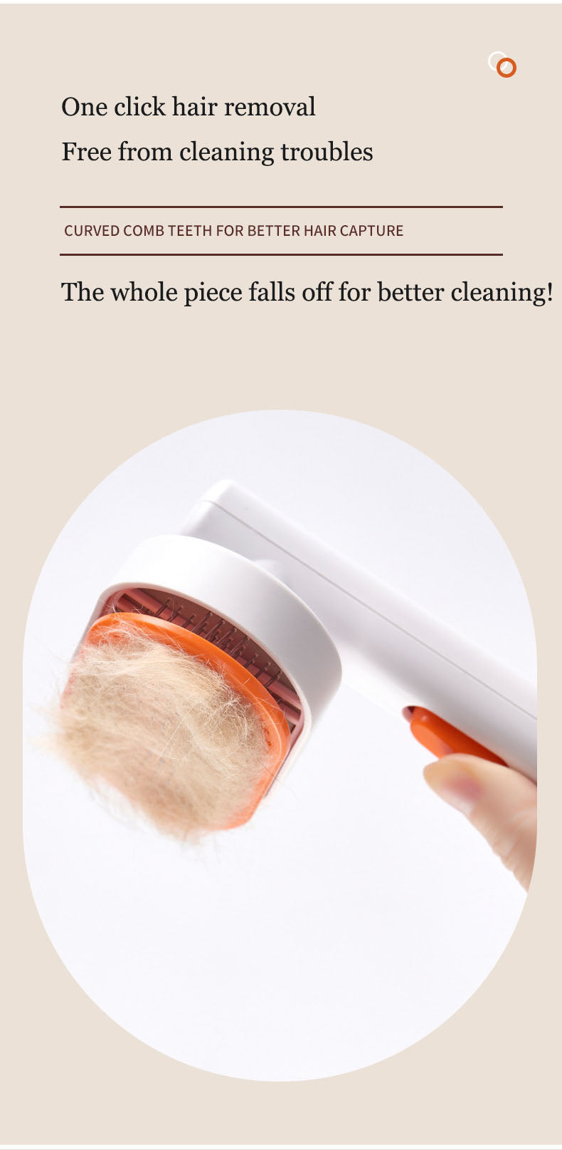 Pet comb, pet hair removal brush, cat and dog comb, automatic hair removal and beauty brush - Ectron Online