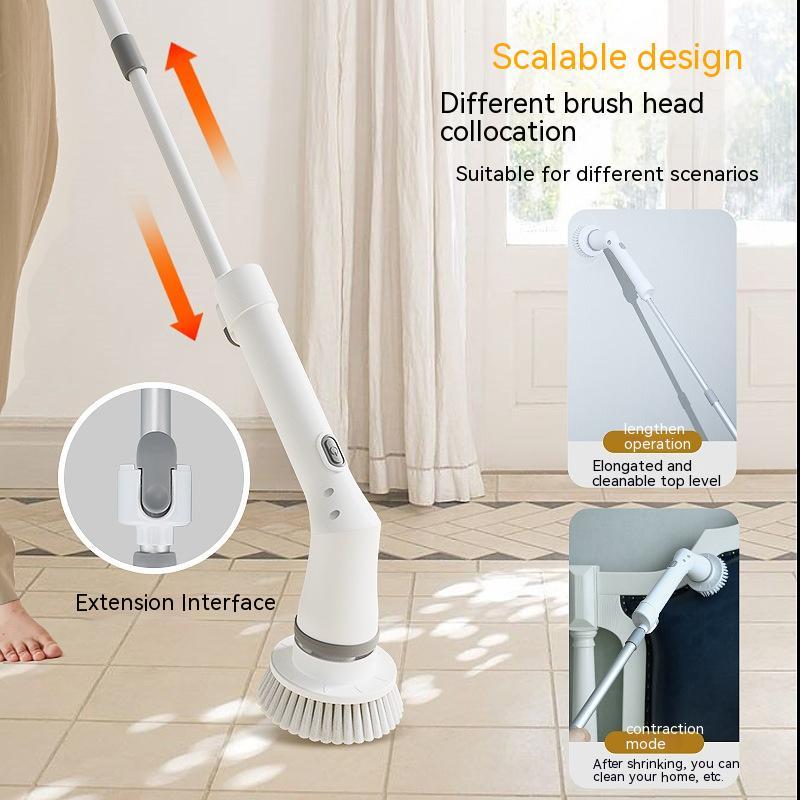 Electric Scrubber Cleaning Wall Long Handle Elbow Telescopic Multifunction Cleaning Brush - Ectron Online