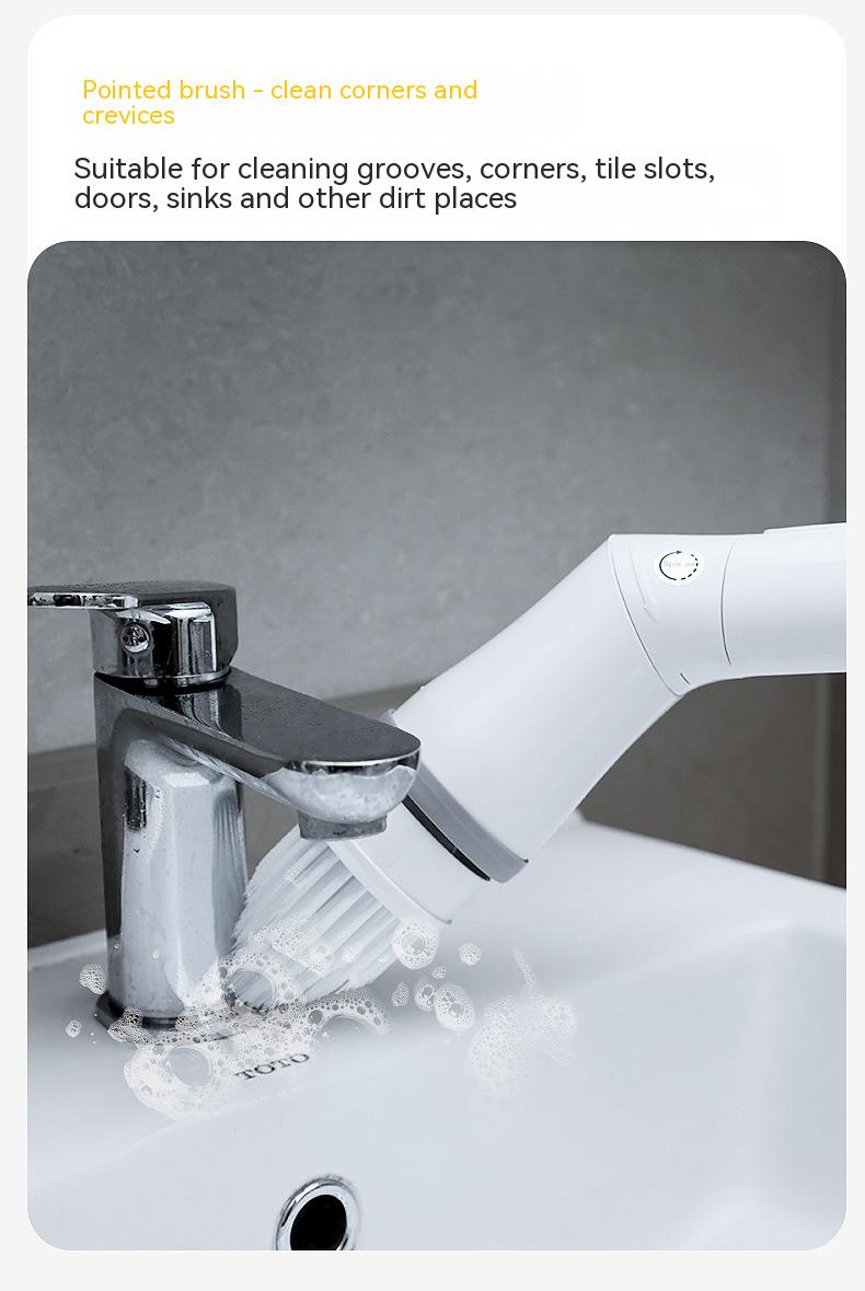 Electric Scrubber Cleaning Wall Long Handle Elbow Telescopic Multifunction Cleaning Brush - Ectron Online