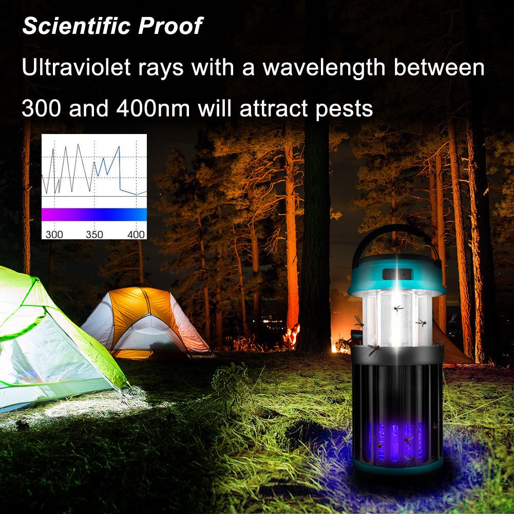 Solar LED Electric Shock Mosquito Killer Lamp Outdoor Waterproof USB Rechargeable Lighting Mosquito Trap - Ectron Online