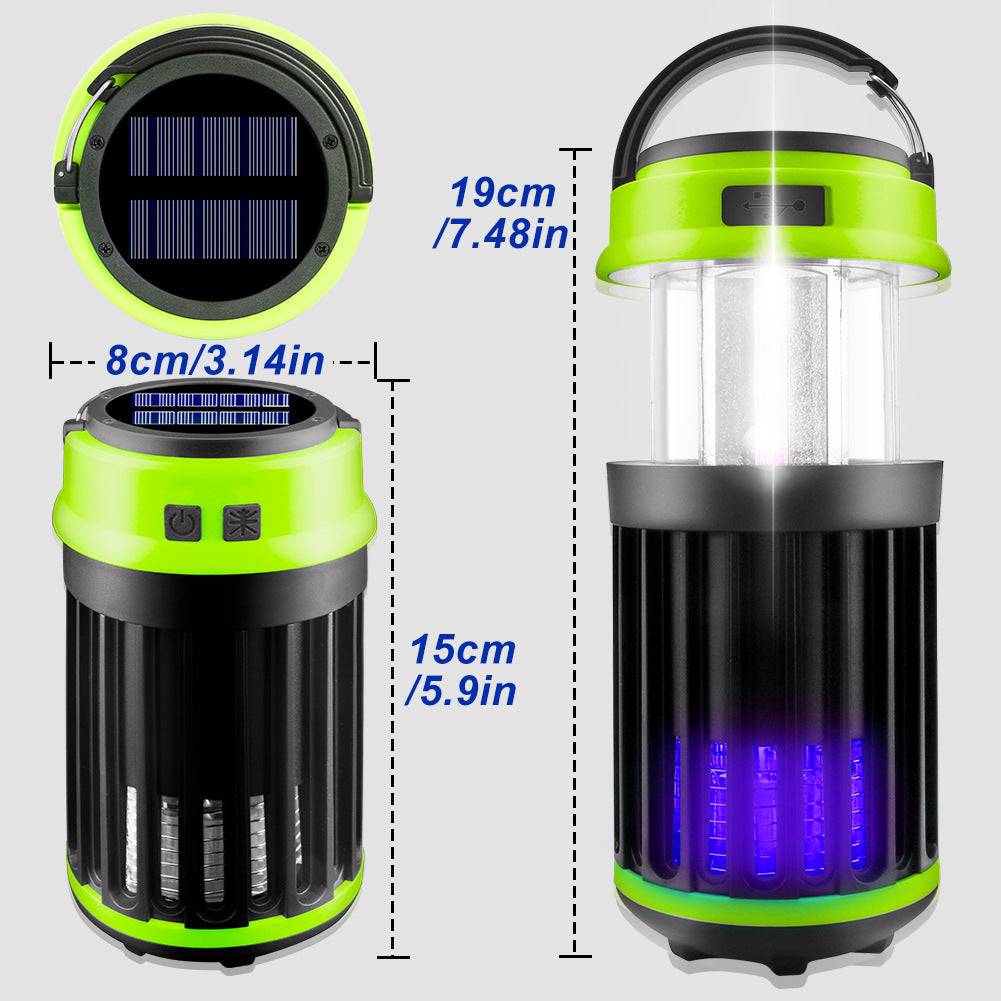Solar LED Electric Shock Mosquito Killer Lamp Outdoor Waterproof USB Rechargeable Lighting Mosquito Trap - Ectron Online