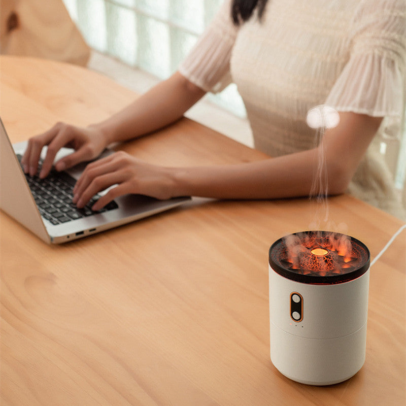 Volcanic Flame Aroma Essential Oil Diffuser USB Portable Jellyfish Air Humidifier Night Light Lamp Fragrance Humidifier - Ectron Online