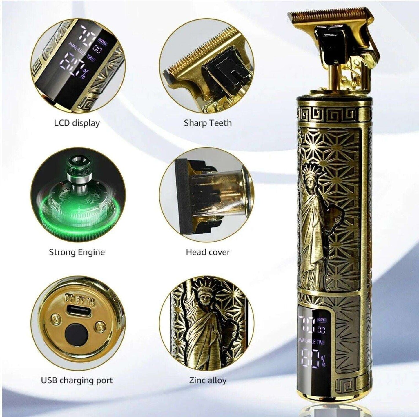 Pro Cordless Hair Clippers & Beard Trimmer Kit - USB Rechargeable Beard Trimmer Hair Clippers Cordless Hai | Ectron Online