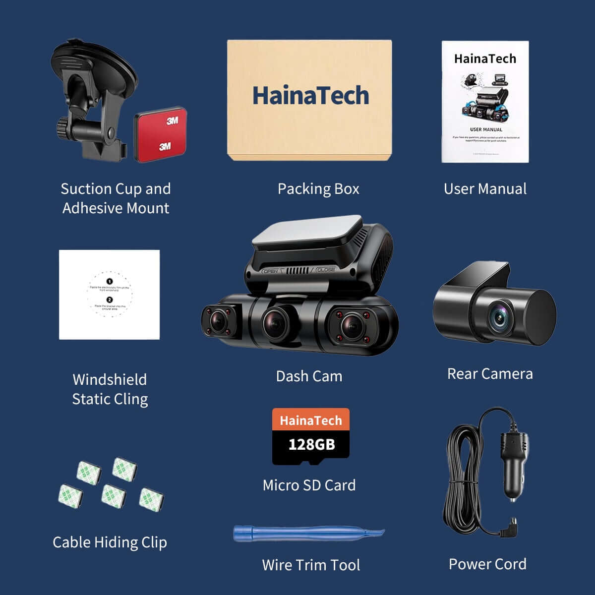 Hainatech 360° 4-Channel Dash Cam - Front, Rear & Sides 1080P Hainatech 360 Degree View 4 Channel Dash | Ectron Online