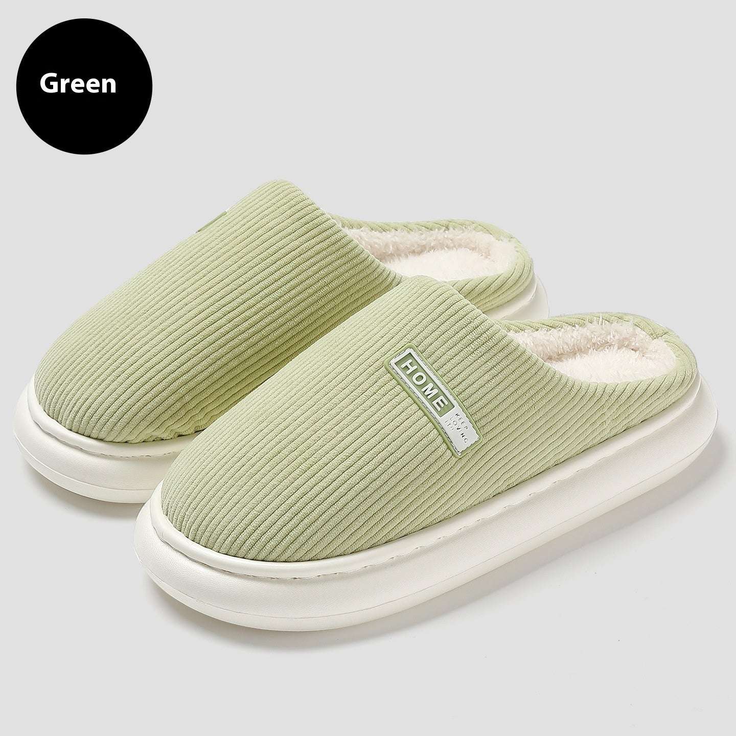 Autumn And Winter Home Indoor Plush Warm Slugged Bottom Baotou Non-slip Cotton Slippers