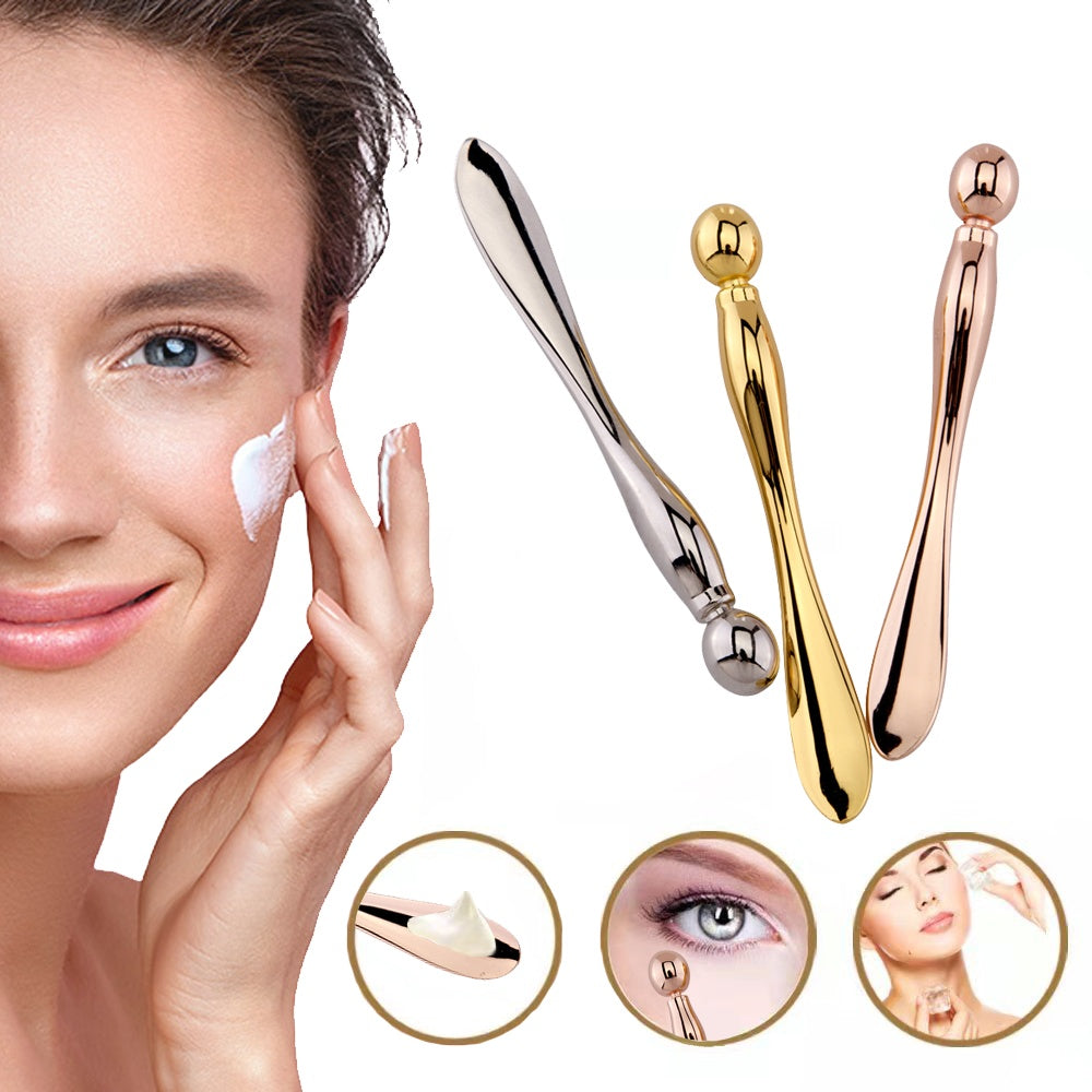 Eye Cream Stick Roller For Face Metal Spatula Puff Applicator Eye Cream Massager Facial Cream Massage Sticks Eye Metal Makeup Spatula Eye Wand 10cm - Ectron Online