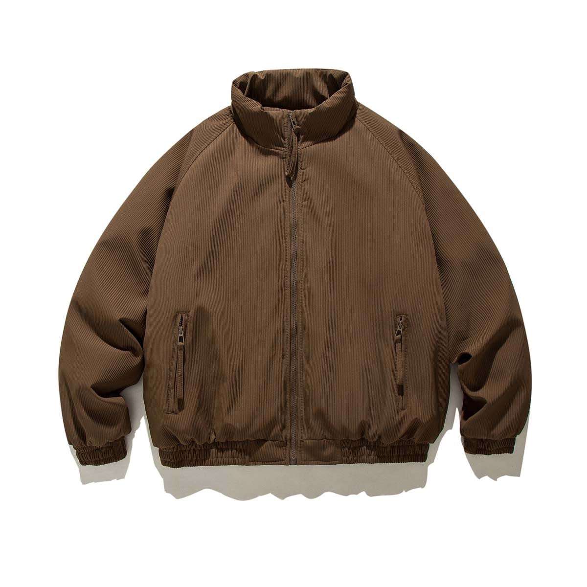 Retro Vertical Striped Puffer Jacket