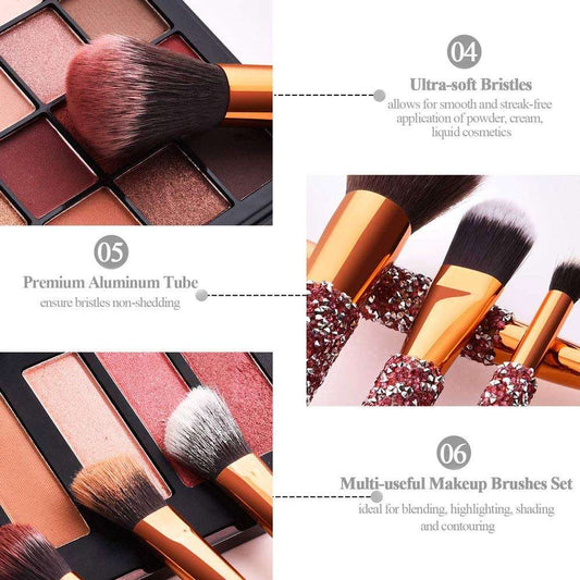 10 IN 1 Diamond Inlaid Handmade Custom Makeup Brush 10 IN 1 Diamond Inlaid Handmade Custom M | Ectron Online