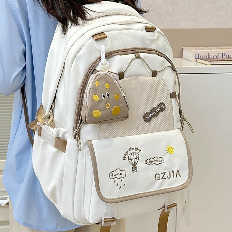 Simple And Lightweight Large Capacity Contrast Color Backpack