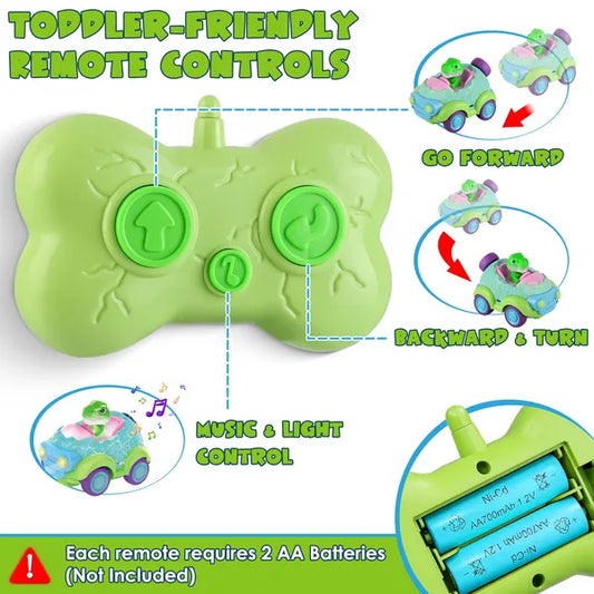 2-Pack Dinosaur Remote Control Cars