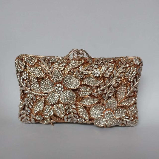 Flower Diamond Banquet Rhinestone Clutch Bridal Wedding Bag