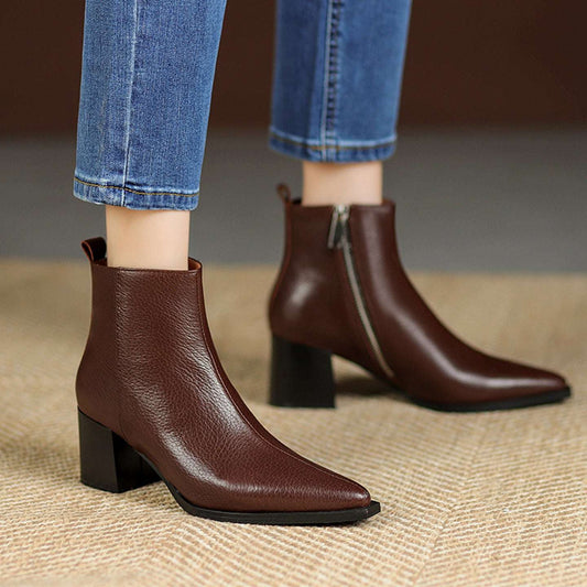 Women's Simple Leather Boots - Autumn & Winter Staple Autumn And Winter Women's Simple Leather | Ectron Online