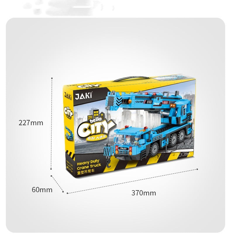 Children's Small Particle Building Blocks Toys Assembling Engineering Car Crane Excavator Intelligence Brain Assembly Boy Gift