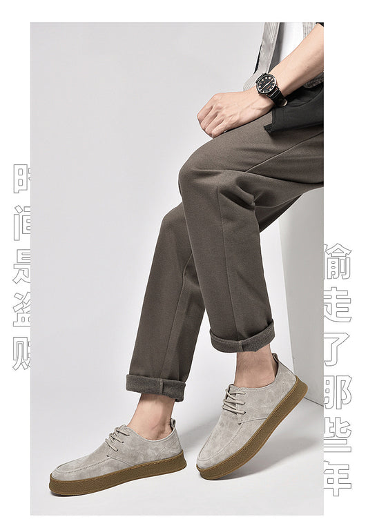 Men's Matte Leather Lace-Up Shoes – Smart, Casual & Comfy Casual Smart Flat Shoes Spring New Matte | Ectron Online