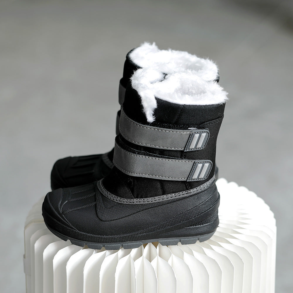 Children's Thick Warm Cotton Shoes In Tube Waterproof Snow Boots