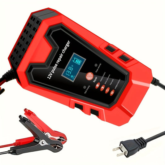 Smart 12V Car & Motorcycle Battery Charger | LCD Display Maintainer Smart 12V Car Battery Charger And Motorc | Ectron Online