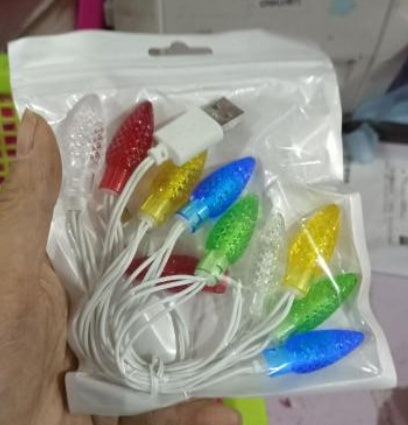 Merry Christmas Light Led Usb Charging Cable Charger Cord With LED Lights For Room Decoration Night Light Micro USB Type-C Port - Ectron Online