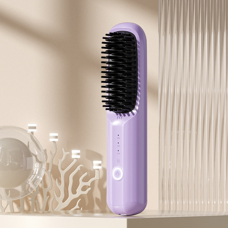 LCD USB Charging Ceramic Heating Electric Portable Straight Comb