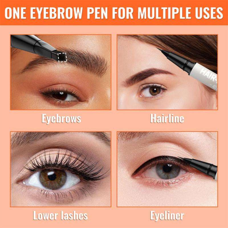 2-in-1 brow pen with brush and applicator tip for eyebrows, hairline, and lash lining