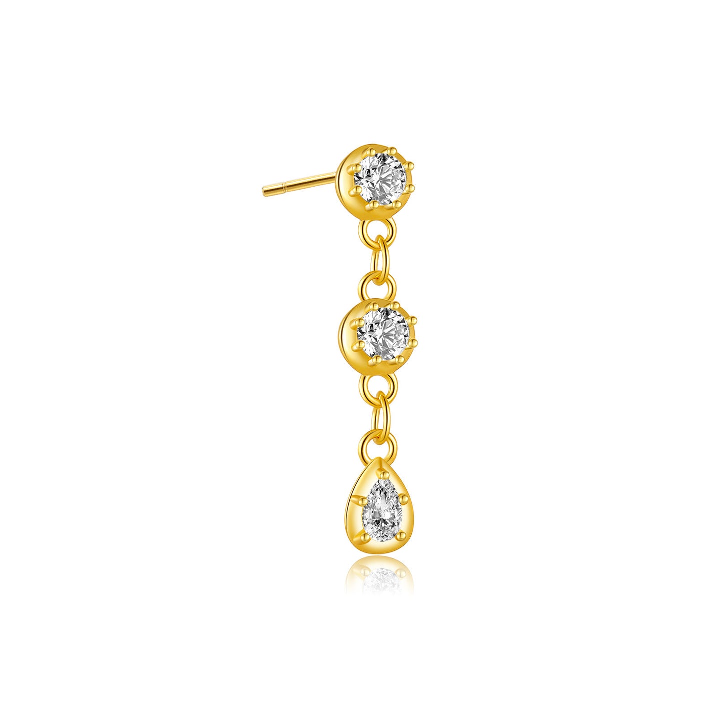 Tassel Diamond Short Eardrops Stud Earrings
