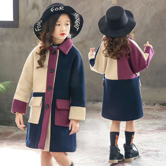 Big Kids' Korean Woolen Coat - Autumn & Winter Big Kids Korean AutumnWinter Woolen Coat | Ectron Online