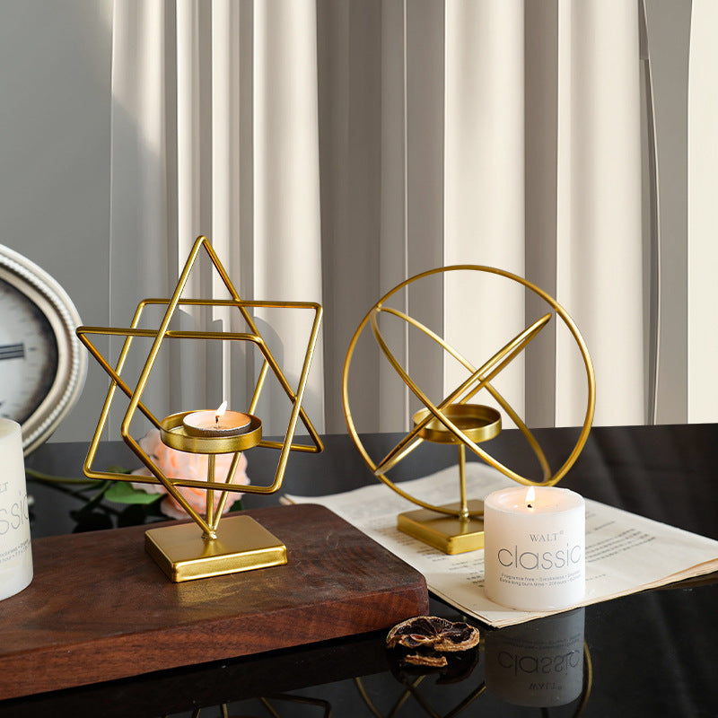 Nordic Light Luxury Golden Candlestick Ornaments