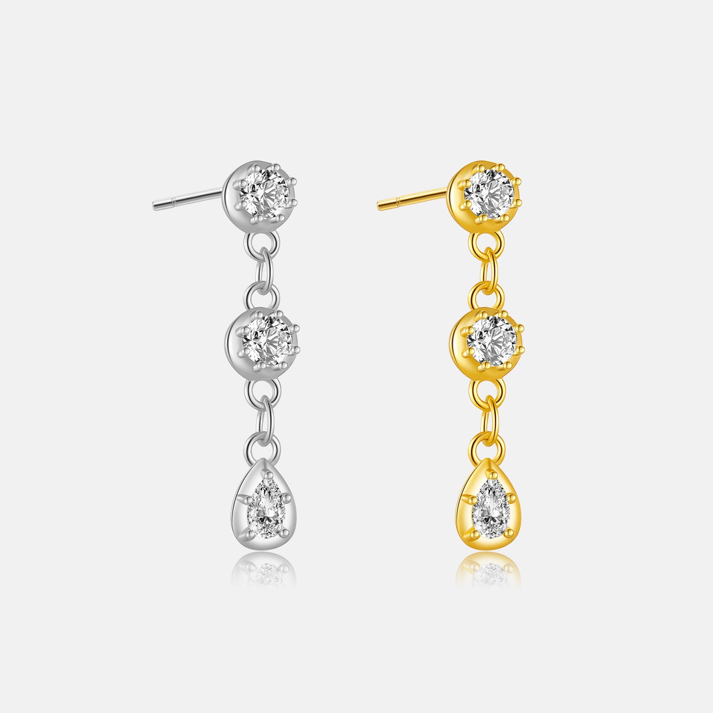 Tassel Diamond Short Eardrops Stud Earrings