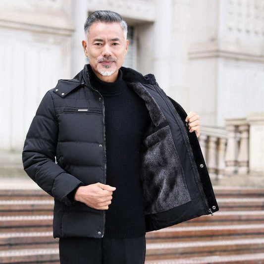 Middle-Aged & Elderly Fleece Padded Winter Coat