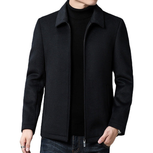 Men's Casual Woolen Jacket Men's Casual Polo Collar Woolen Jacket W | Ectron Online