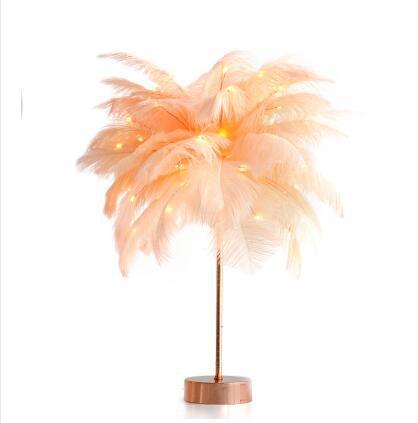Feather Lamp Nordic Desk Lamp European-Style Bedroom Bedside Feather Table Lamp Night Light Table Lamp Decoration Modern - Ectron Online