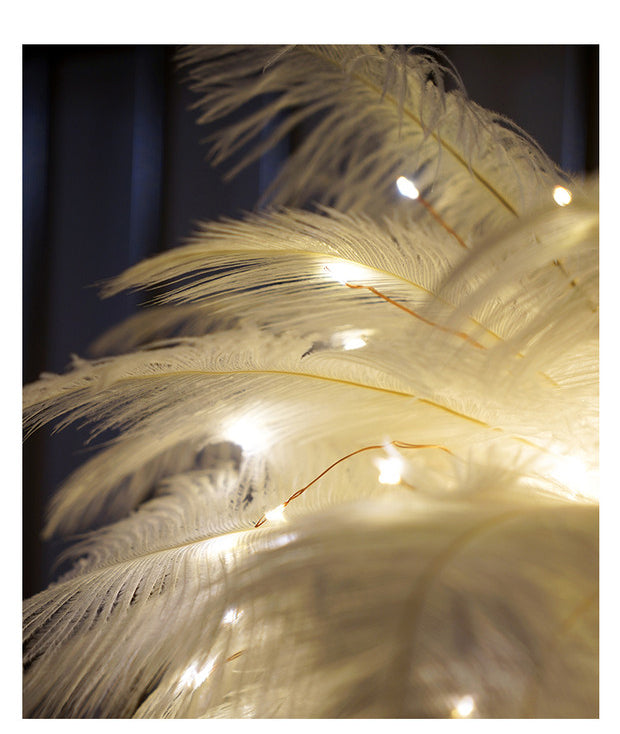 Feather Lamp Nordic Desk Lamp European-Style Bedroom Bedside Feather Table Lamp Night Light Table Lamp Decoration Modern - Ectron Online