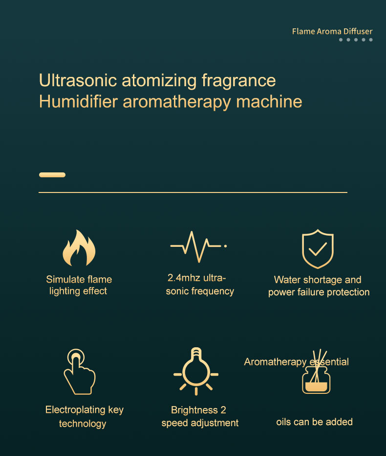 Drop Shipping Factory Direct Sale Fire Flame Humidifier Aroma Diffuser 2022 Air Essential Oil Ultrasonic Humidifier - Ectron Online