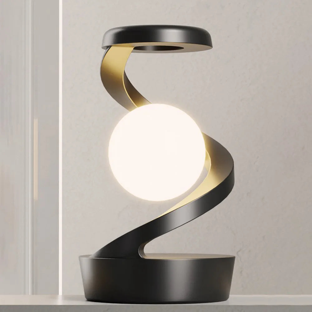 Floating and Spinning in Air with LED Moon Lamp RGB Floating Moon Table Lamp with Wireless Phone Charger for Office Bedroom Home - Ectron Online