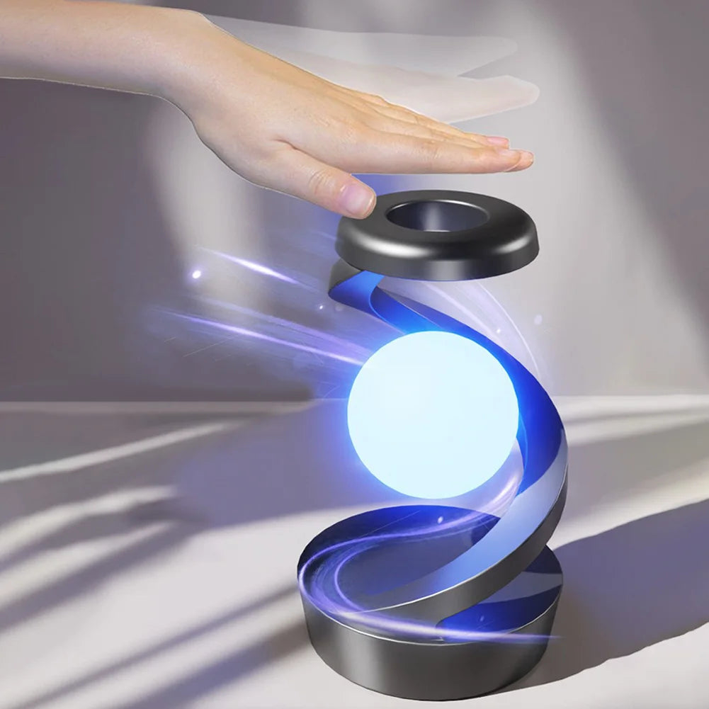Floating and Spinning in Air with LED Moon Lamp RGB Floating Moon Table Lamp with Wireless Phone Charger for Office Bedroom Home - Ectron Online