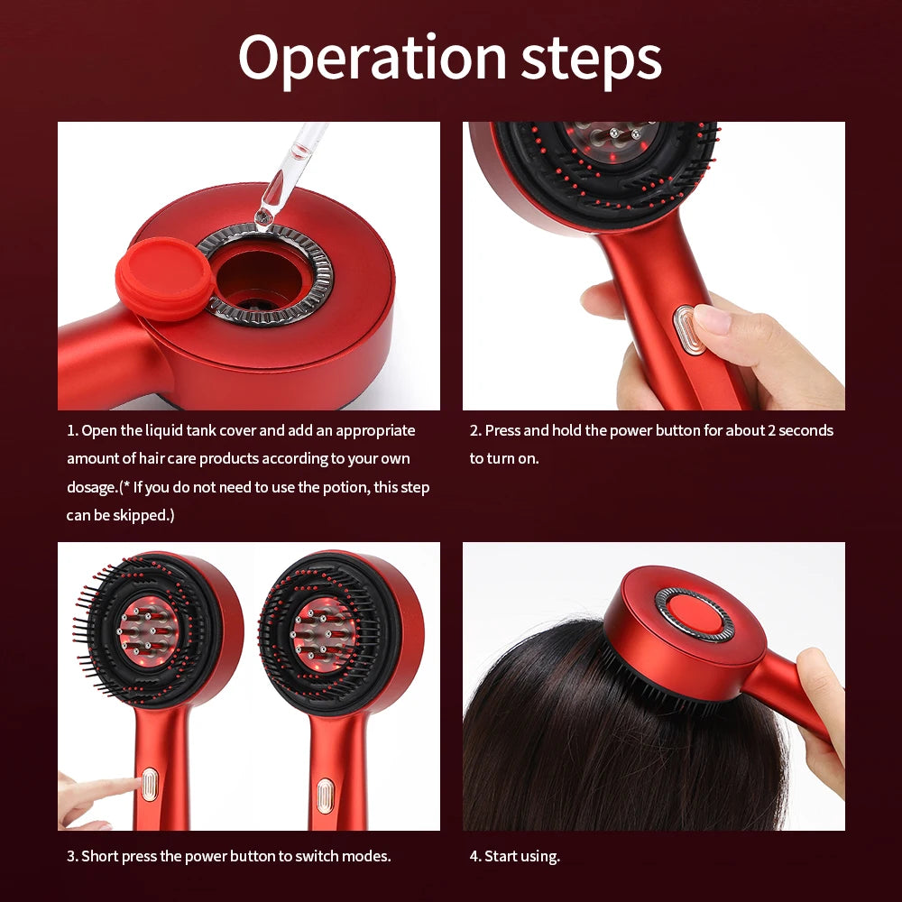 Electric Vibration Massage Comb Portable Hair Follicle Comb Scalp Oil Liquid Applicator Head Massager Hair Growth Anti Loss Care - Ectron Online