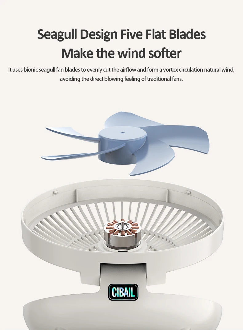Best Sellers 2IN1 Folding Desktop Fan Portable Air Conditioner Wall Mounted Fan Rechargeable With 3 Gears for Home Office - Ectron Online