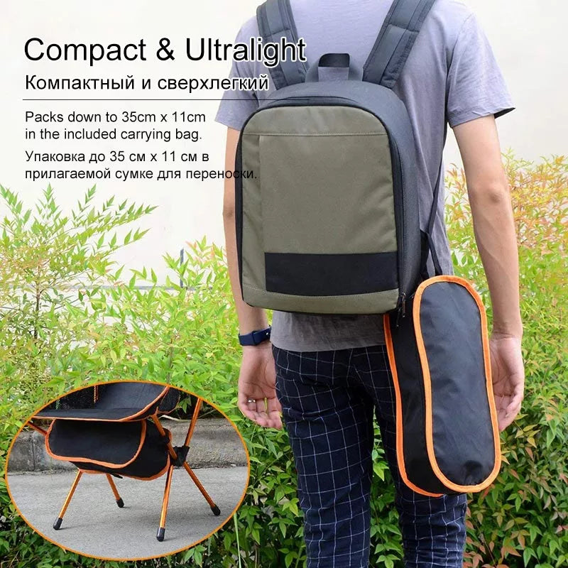 Travel Ultralight Folding Chair Superhard High Load Outdoor Camping Chair Portable Beach Hiking Picnic Seat Fishing Tools Chair - Ectron Online