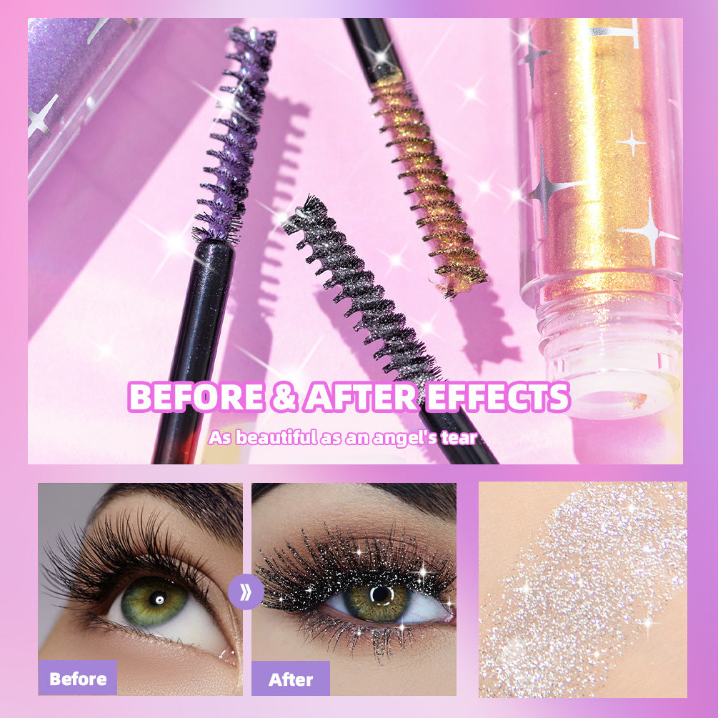 Eyebrow and eyelash grooming products with 'Before & After' effects on a pink background