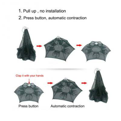 Strengthened 4-20 Holes Automatic Fishing Net Shrimp Cage Nylon Foldable Fish Trap Cast Net Cast Fold Crab Trap Fishing Network - Ectron Online