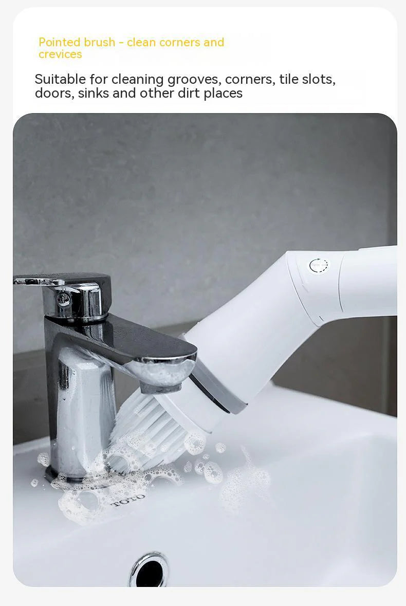 Electric Scrubber Cleaning Wall Long Handle Elbow Telescopic Multifunction Cleaning Brush - Ectron Online