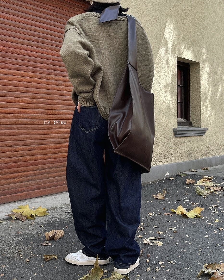 high waist wide leg trousers in curvy fit