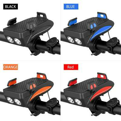 Motorcycle Bicycle Phone Holder Support Charging For Cell Phone With Bike Bell Power Bank Bicycle Front Lamp Flashlight - Ectron Online