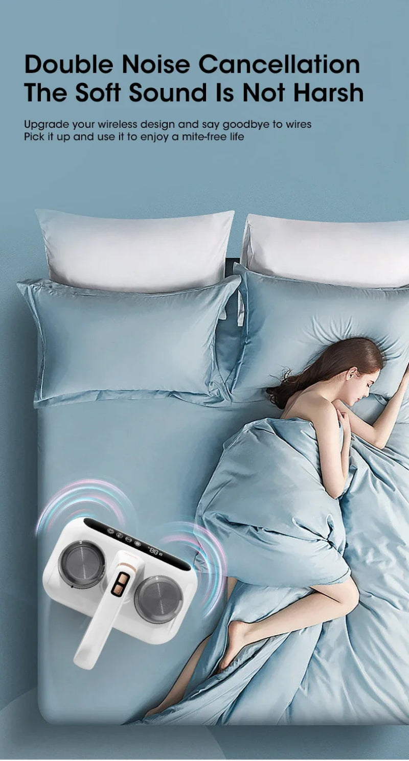 New Mattress Vacuum Mite Remover Cordless Handheld Cleaner Powerful Suction For Cleaning Bed Pillows Home Supplies - Ectron Online