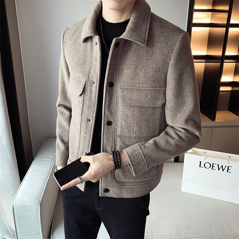 lapel neck overcoat