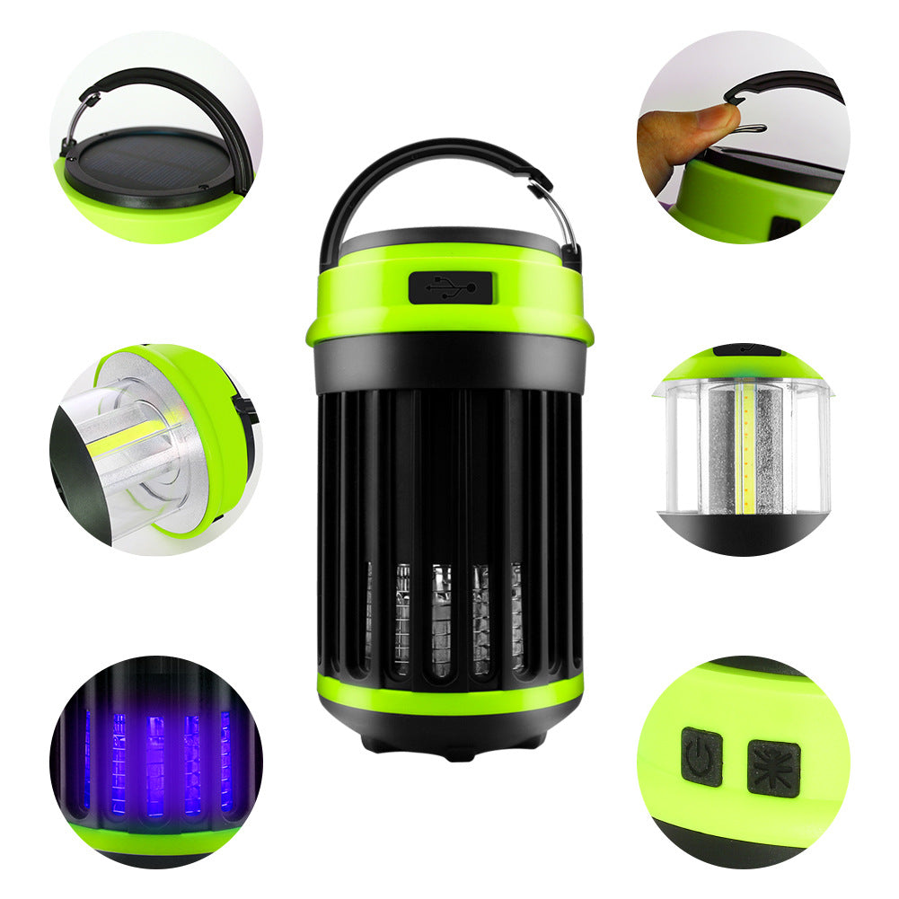 Solar LED Electric Shock Mosquito Killer Lamp Outdoor Waterproof USB Rechargeable Lighting Mosquito Trap - Ectron Online