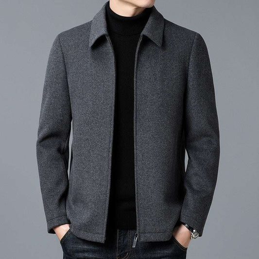 Men's Casual Woolen Jacket Men's Casual Polo Collar Woolen Jacket W | Ectron Online