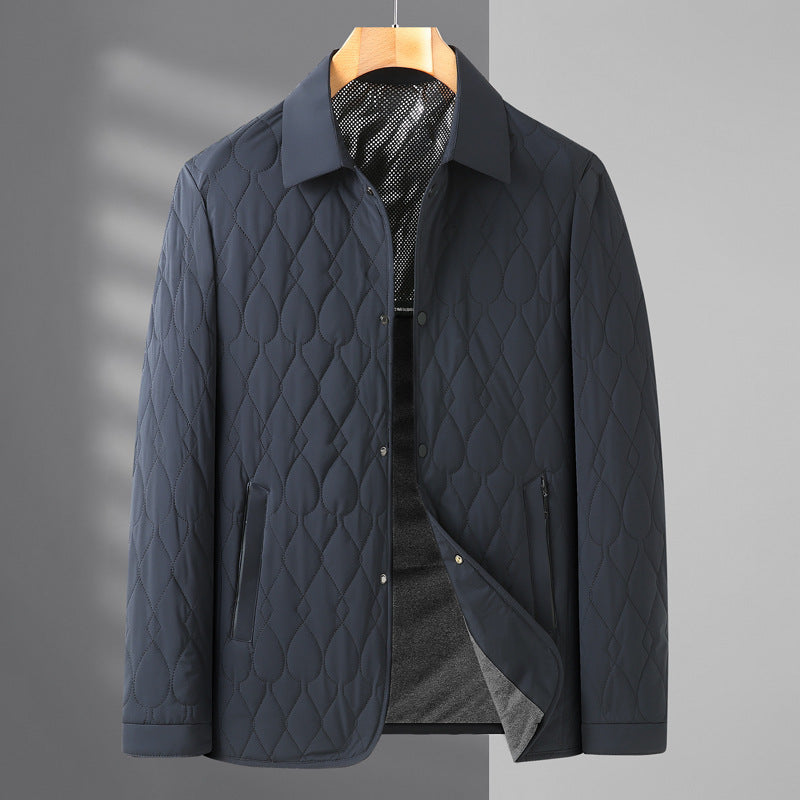 men's lightweight diamond quilted shirt jacket