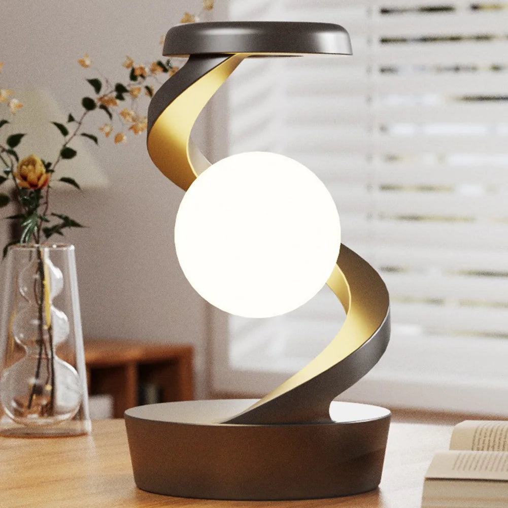 Floating and Spinning in Air with LED Moon Lamp RGB Floating Moon Table Lamp with Wireless Phone Charger for Office Bedroom Home - Ectron Online