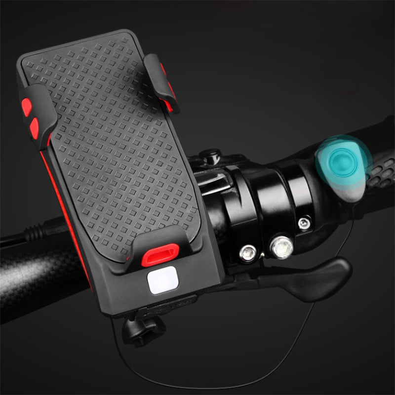 Motorcycle Bicycle Phone Holder Support Charging For Cell Phone With Bike Bell Power Bank Bicycle Front Lamp Flashlight - Ectron Online